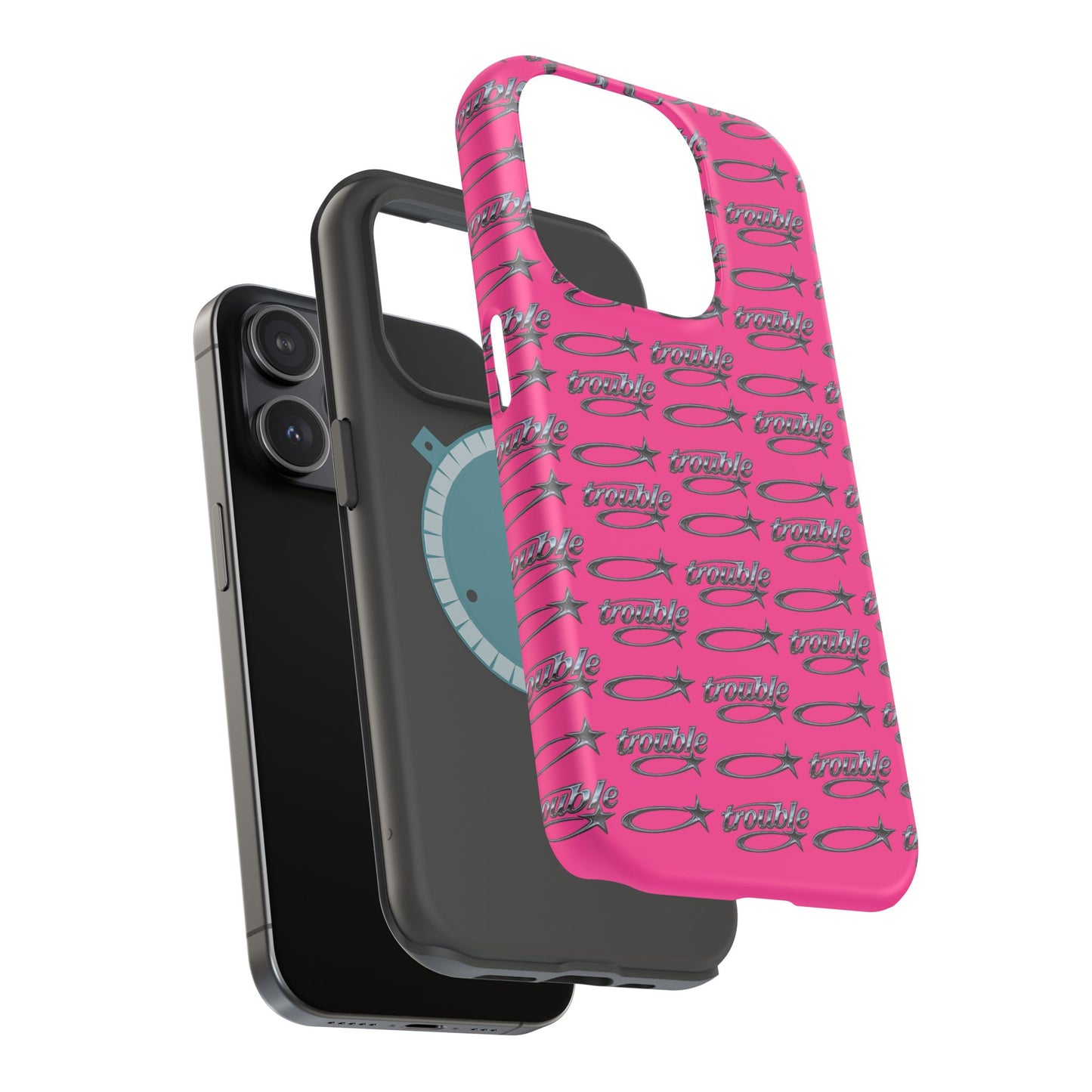 Trouble Print Magnetic Impact-Resistant iPhone Cover